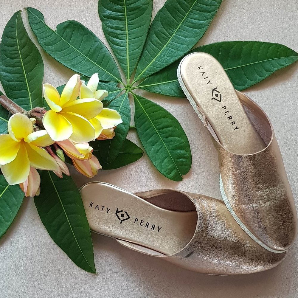 🔖KATY PERRY The Marcella Leather Mules Rose Gold